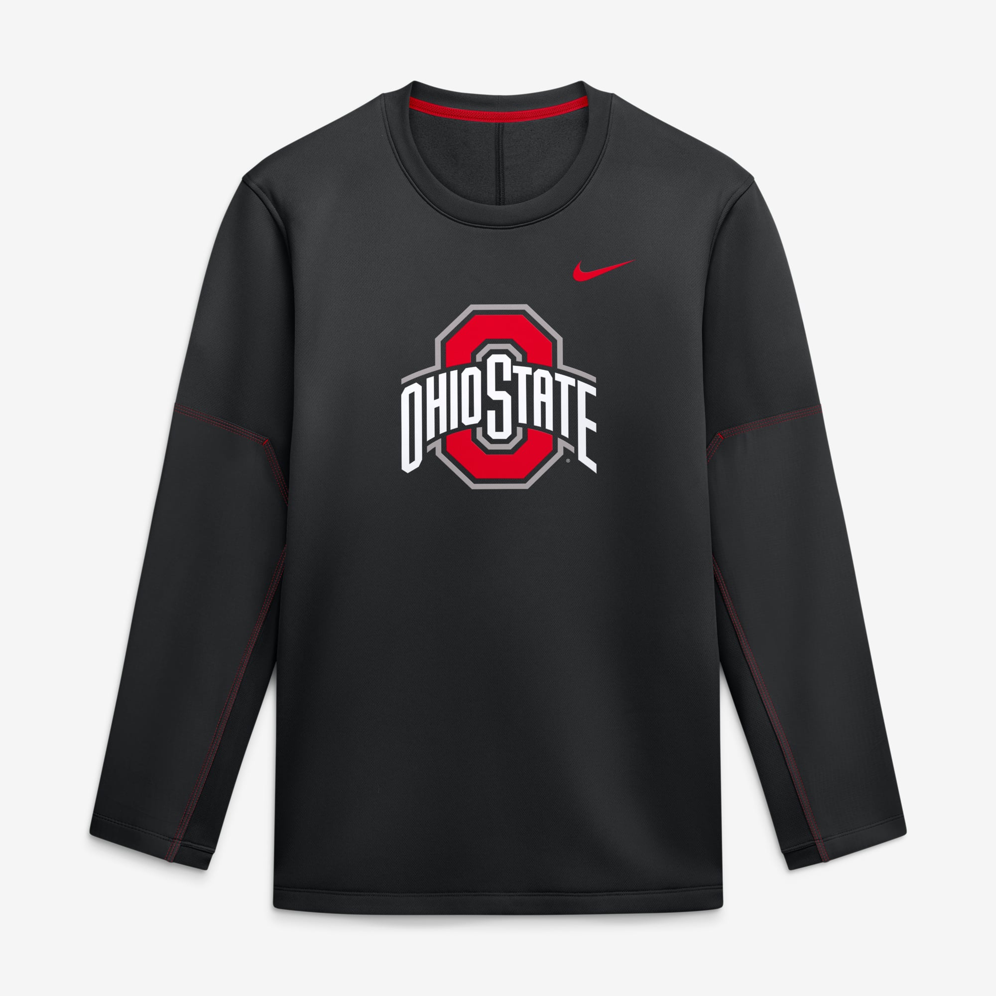 Men's Nike Scarlet Ohio State Buckeyes 2026 Sideline Coaches Therma-FIT Long Sleeve Top